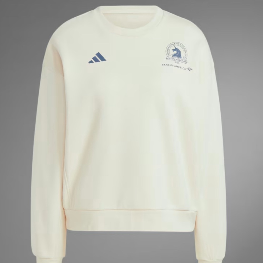 Adidas 2024 Boston Marathon Fleece Crew-Neck Sweatshirt